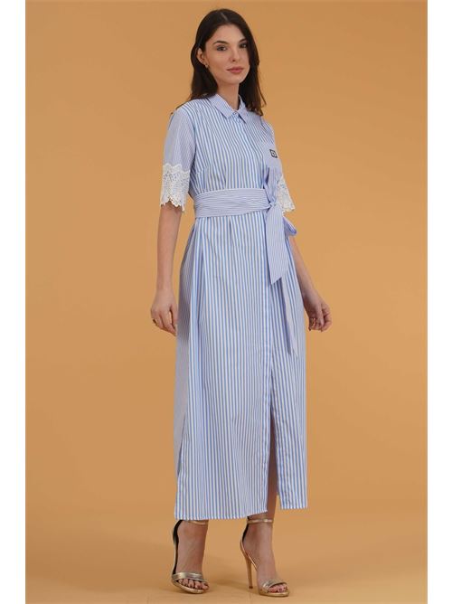 Abito chemisier in cotone Il The' Delle 5 | RIRY 71AZZURRO /BIANCO
